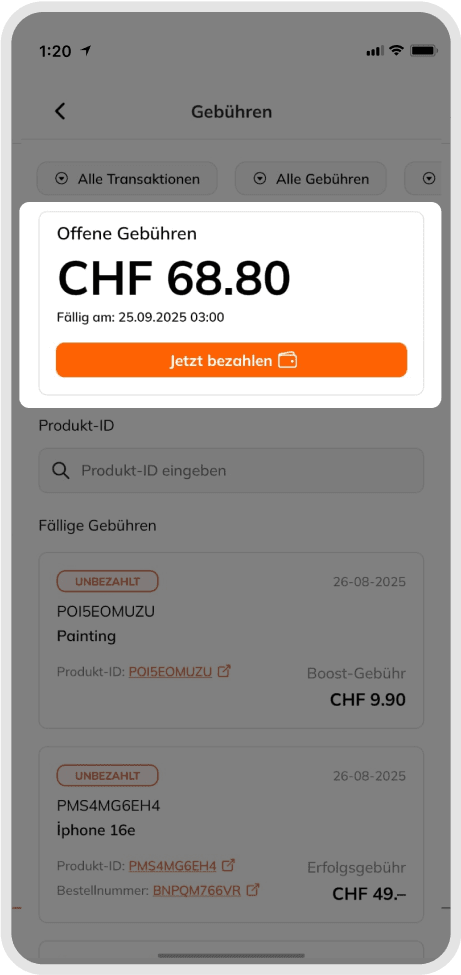 Payment process step 2