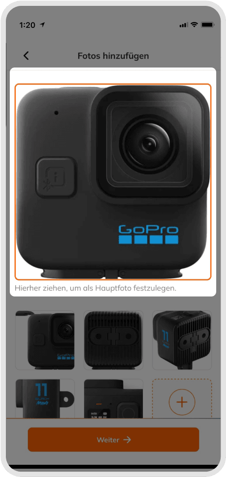 Product details screen